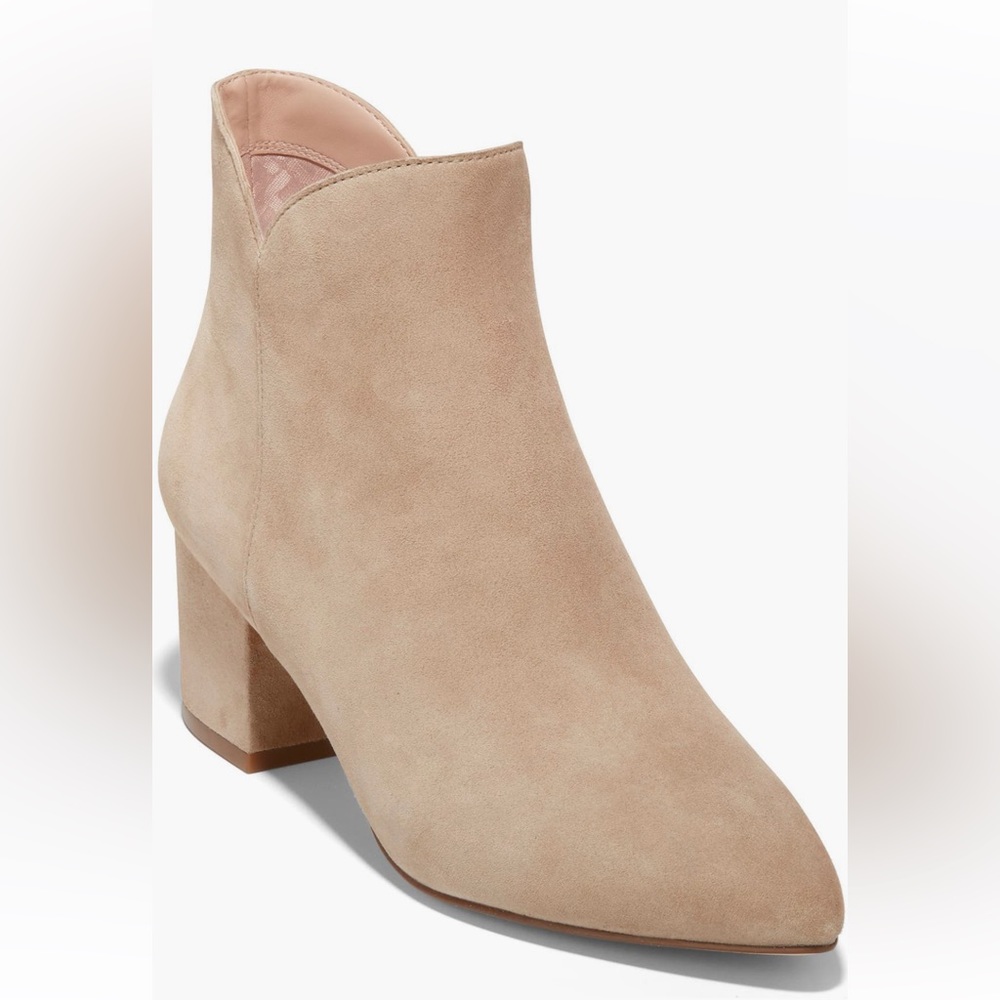 Cole Haan Elyse Suede Bootie (Women) | Latte (Tan), Size:8 , Width: B